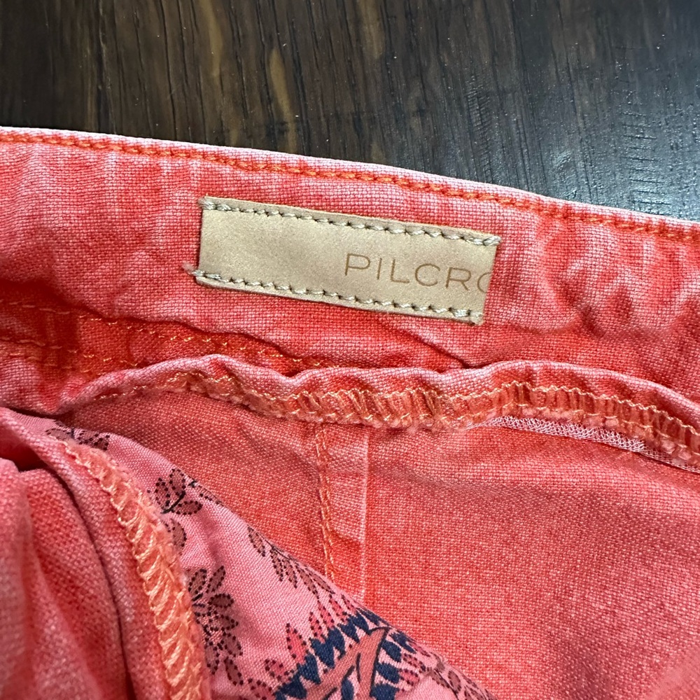 Anthropologie Pilcro Vibrant Coral Wide Trousers - Picture 3 of 6